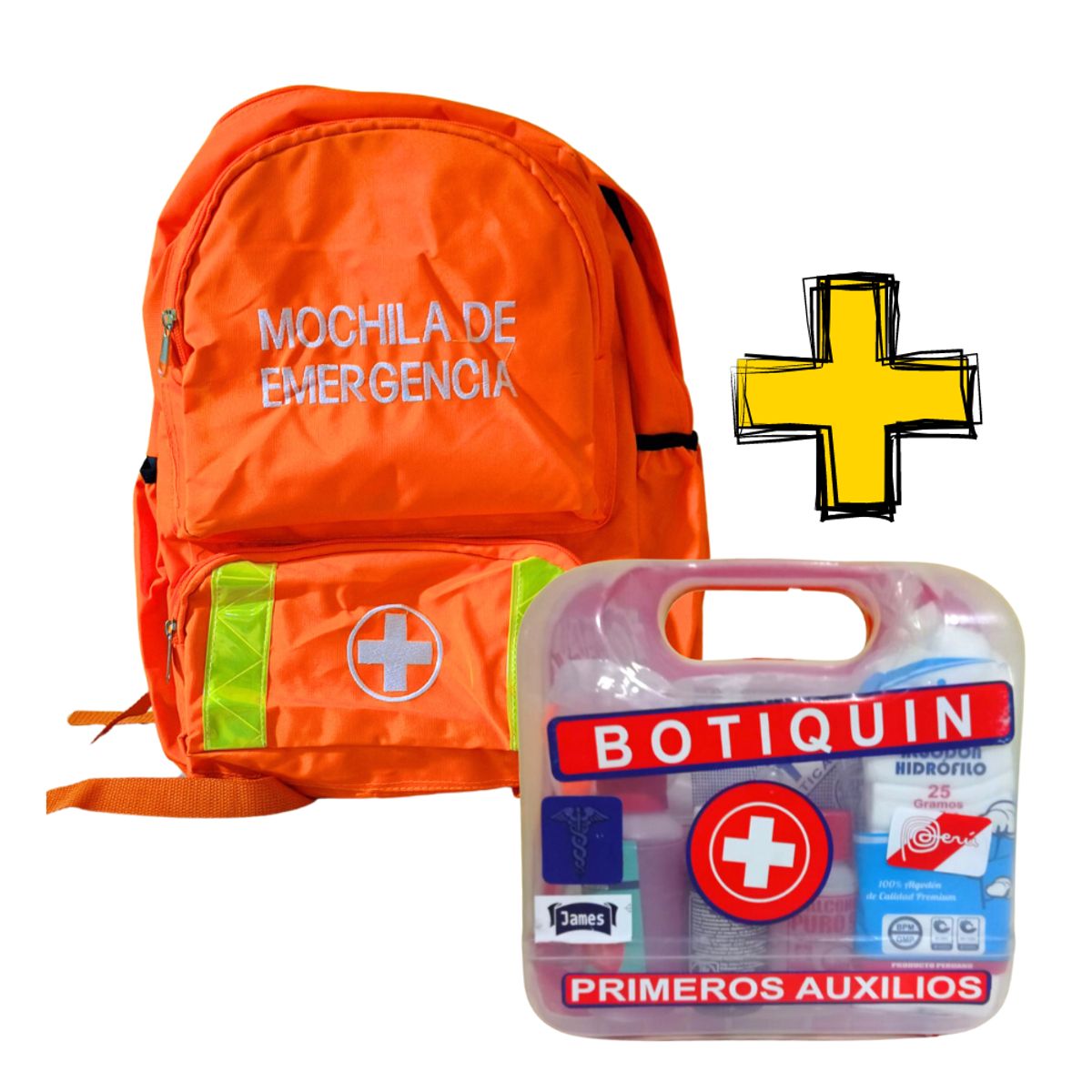 GENERICO - Mochila De Emergencia 30L Con Cinta Reflectiva + Botiquín