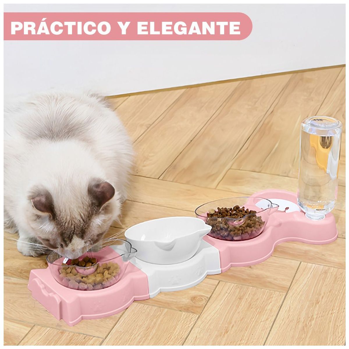 KELLER - Comedero Dispensador Bebedero 3 Platos para Mascotas RS HQ9