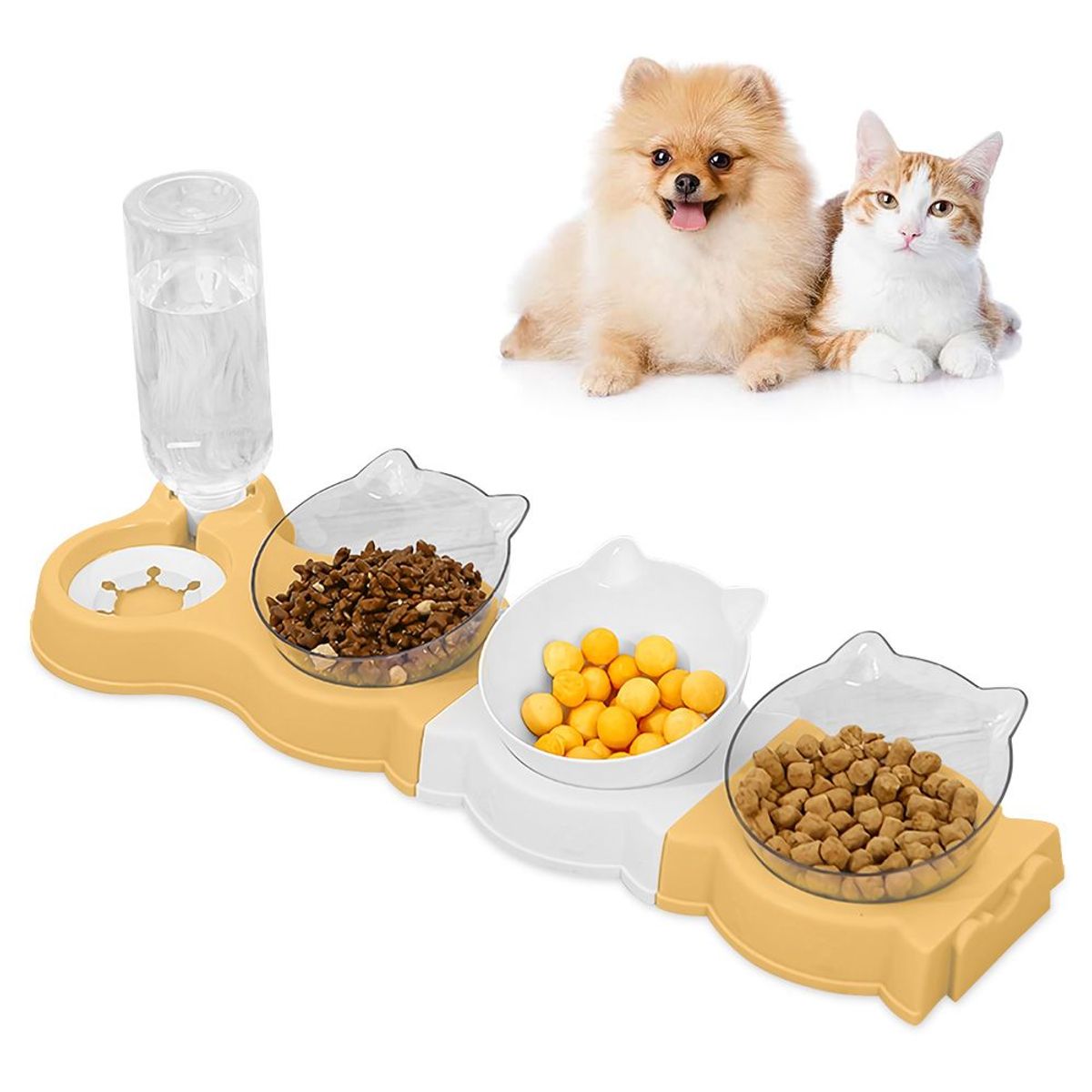 KELLER - Comedero Dispensador Bebedero 3 Platos para Mascotas AM HQ9