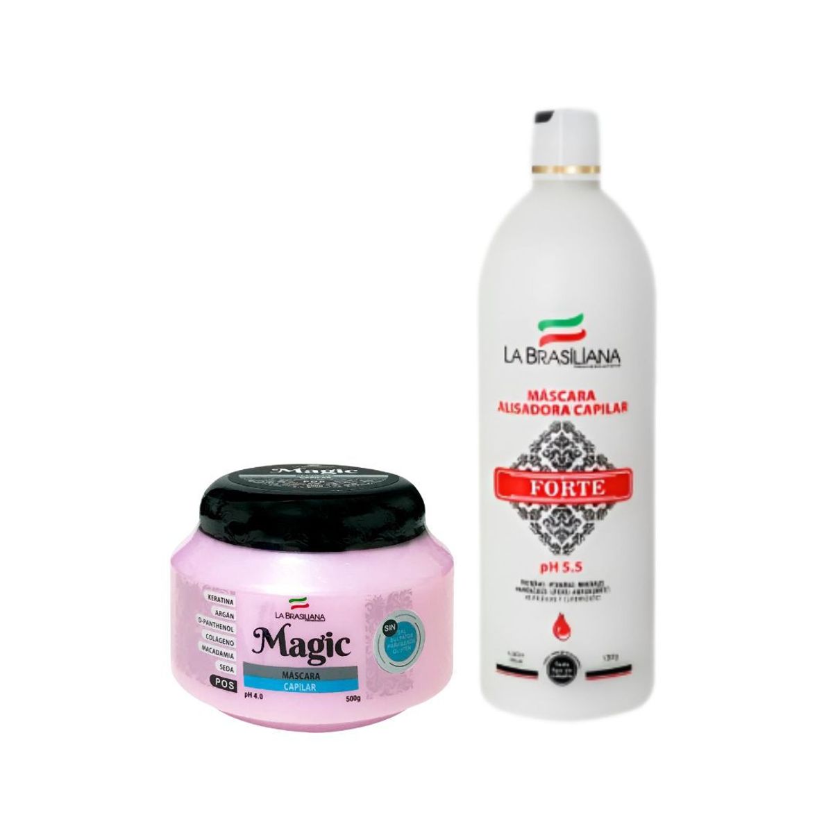 LA BRASILIANA - Shampoo Tre 3En1 Sin Sal + Mascara Alisadora Forte La Brasiliana 500Ml