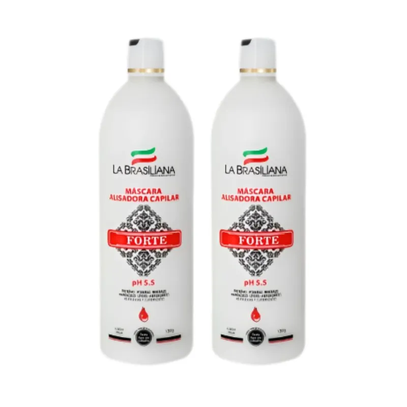 LA BRASILIANA - Mascara Alisadora Capilar La Brasiliana Professional Forte 500Ml x 2UNIDADES