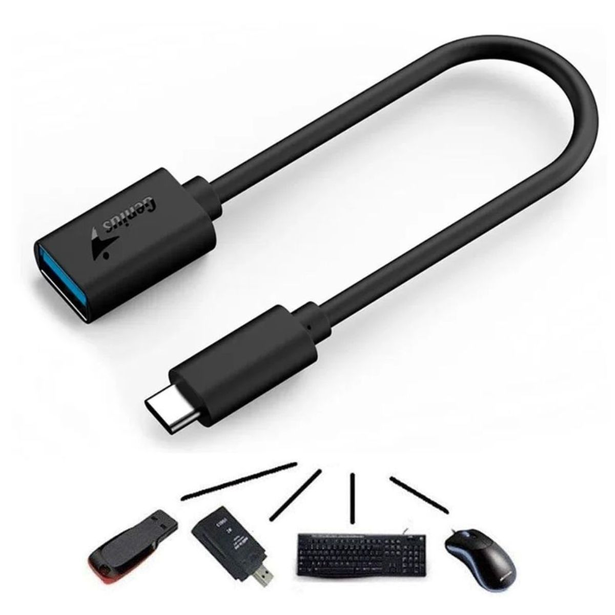 GENIUS - ADAPTADOR GENIUS USB TIPO C a USB HEMBRA ACC-C2AC 21CM NEGRO