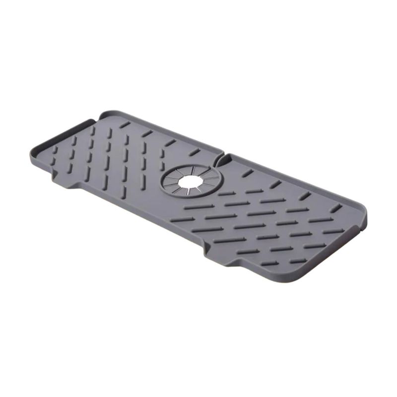 GENERICO - Tapete de Drenaje de Silicona para Lavamanos de Cocina Baño Gris
