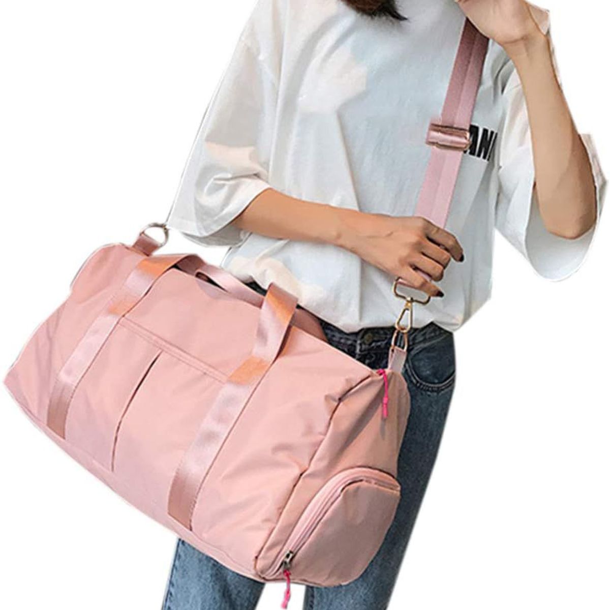 GENERICO - Makeway - Maletín deportivo con compartimiento para zapatos - Rosa