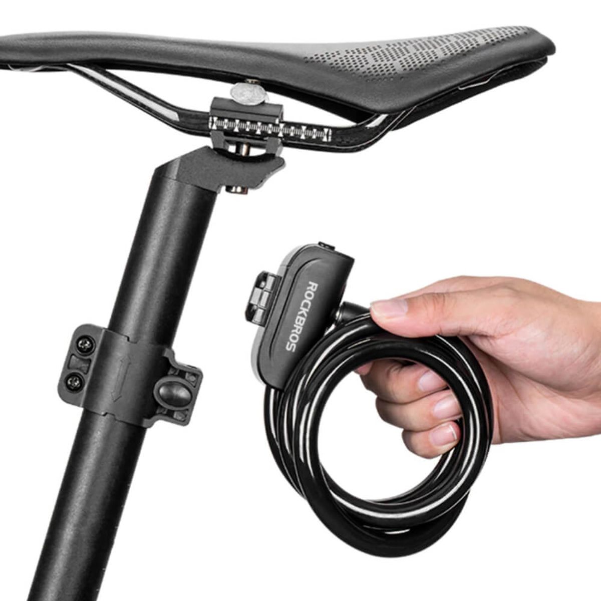 ROCKBROS - Cadena de Seguridad para Bicicleta Rockbros RKS515 Negro