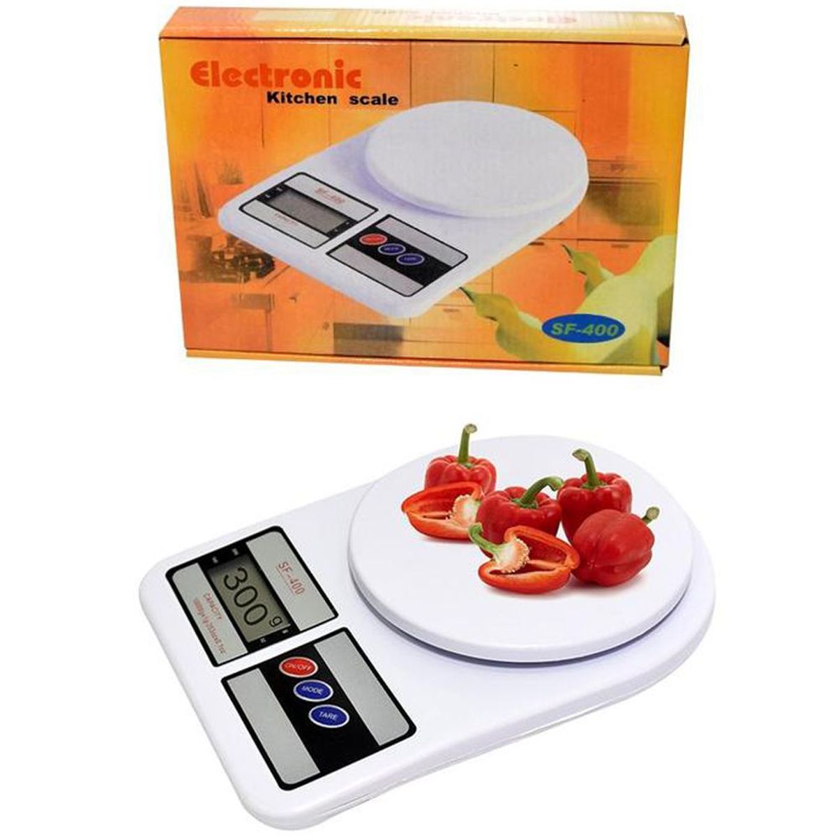 GENERICO - Báscula electrónica de cocina SF 400 – Blanco