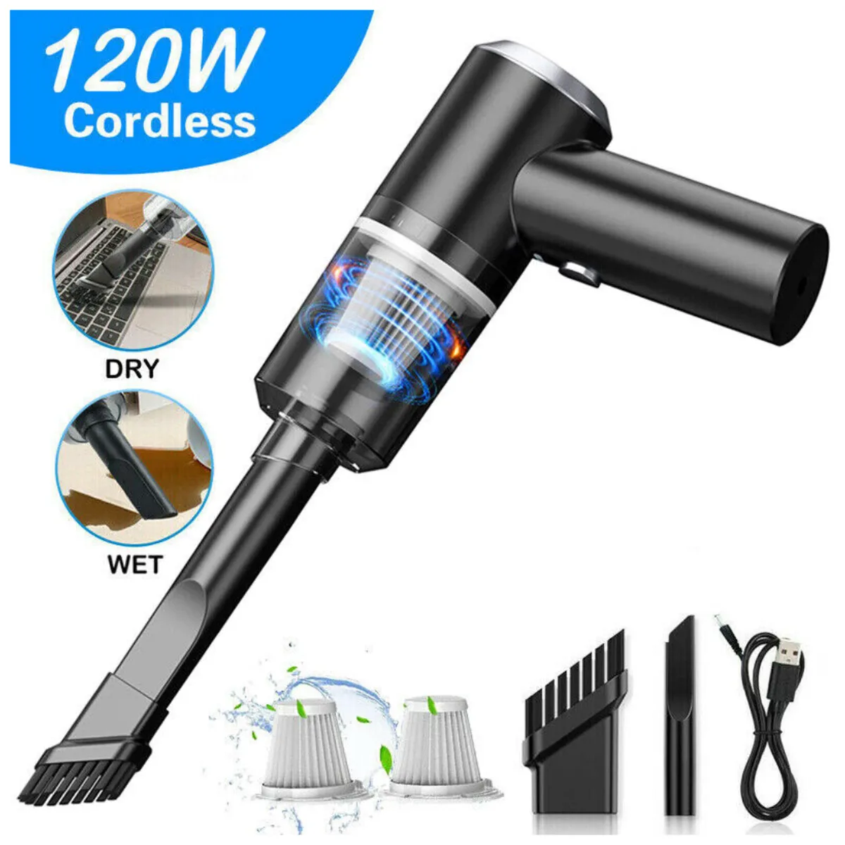 GENERICO - Mini Aspiradora Portátil Inalámbrica Multiuso