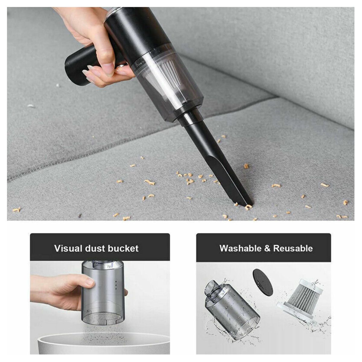 GENERICO - Mini Aspiradora Portátil Inalámbrica Multiuso