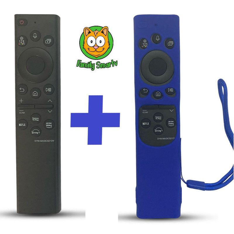 GENERICO - Control Generico Samsung Smart con Voz BN59-01385A  + Funda Azul