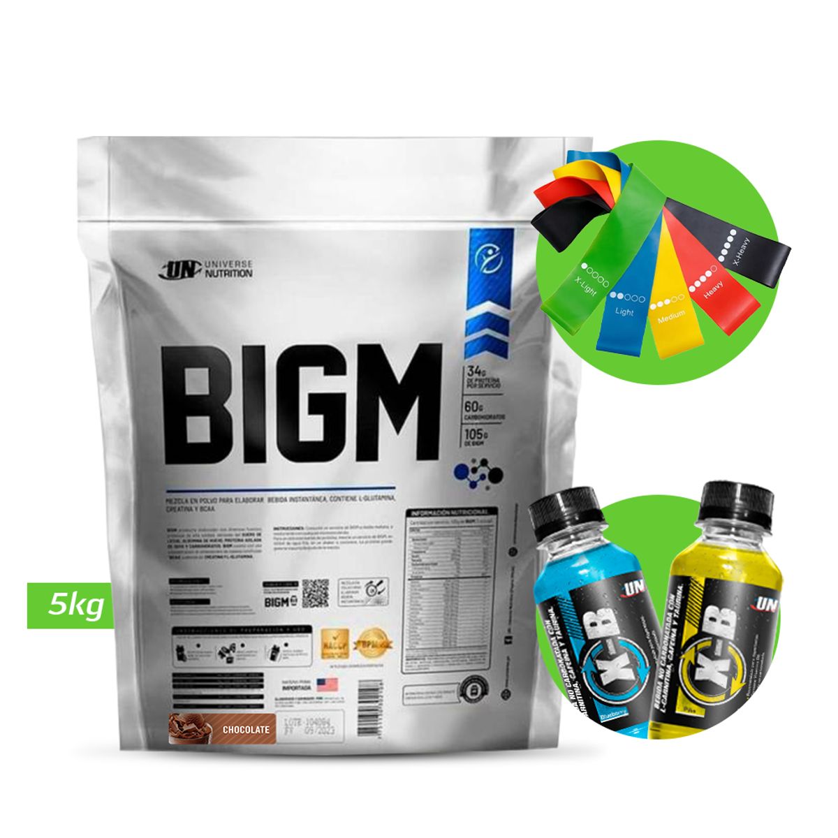 UNIVERSE NUTRITION - BIGM 5KG GANADOR DE MASA MUSCULAR UN CHOCOLATE + REGALOS