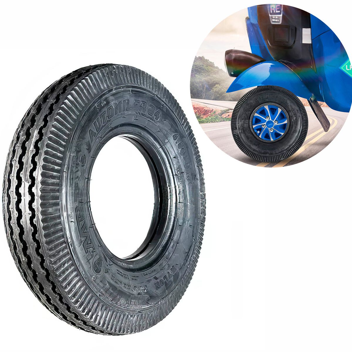 BAJAJ - Llanta Con Cámara Mototaxi Torito Bajaj 400x8 MRF