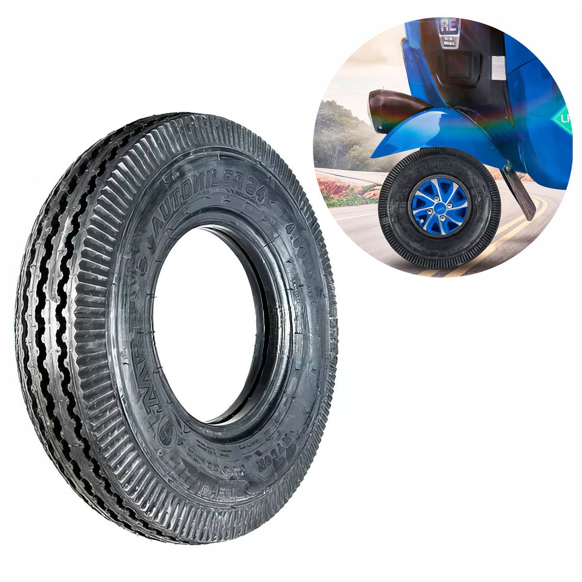 BAJAJ - Llanta Con Cámara Mototaxi Torito Bajaj 400x8 MRF