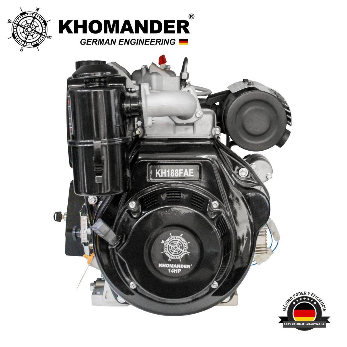 KHOMANDER - MOTOR PETROLERO DIESEL 14HP ARRANQUE ELECTRICO Y MANUAL - KHOMANDER