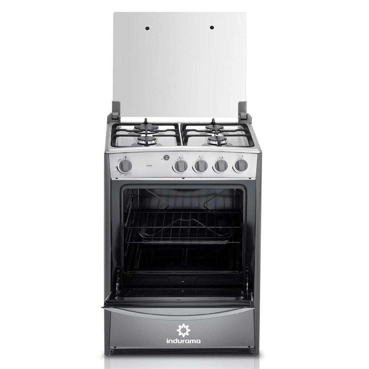 INDURAMA - Cocina a Gas de 4 Hornillas con Horno Indurama Coruña QZ