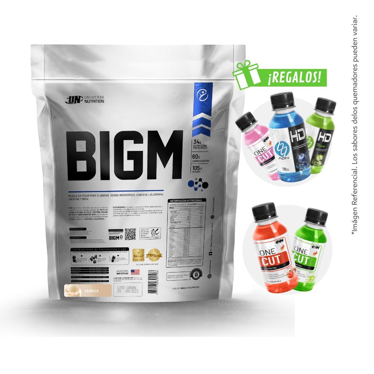 UNIVERSE NUTRITION - BIGM 5KG GANADOR DE MASA MUSCULAR UN Vainilla + REGALOS