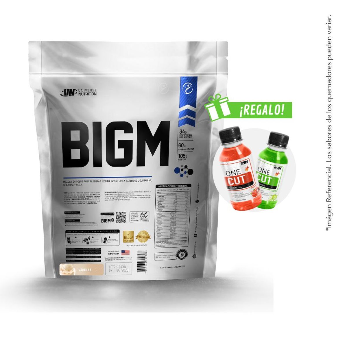 UNIVERSE NUTRITION - BIGM 5KG GANADOR DE MASA MUSCULAR UN Vainilla + REGALOS