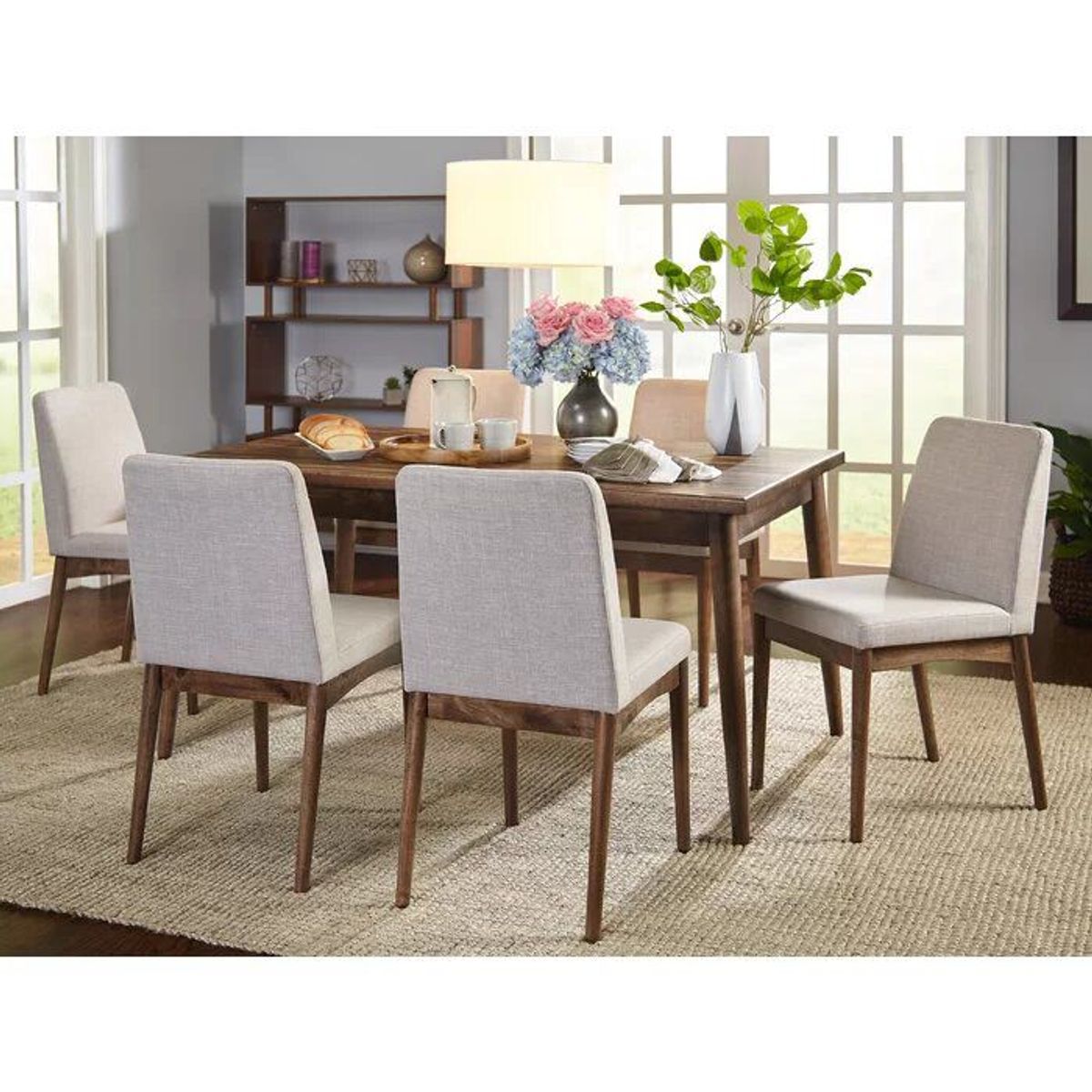HOME PREMIUM - Juego de Comedor 6 Sillas Paco Beige