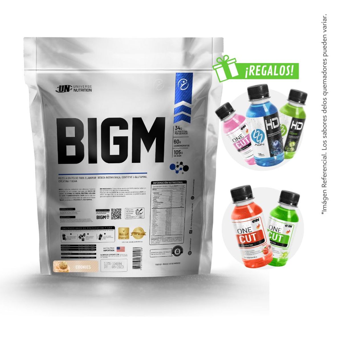UNIVERSE NUTRITION - BIGM 5KG GANADOR DE MASA MUSCULAR UN Cookies + REGALOS