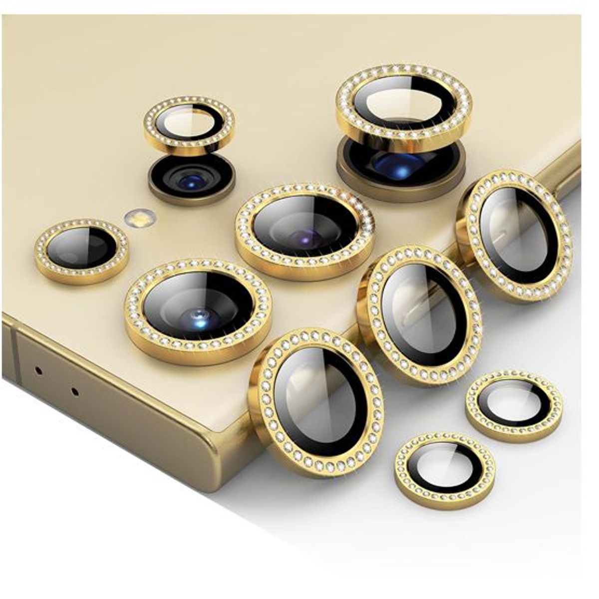 GENERICO - Protector de Lente para Samsung S24 Ultra Diamante Dorado