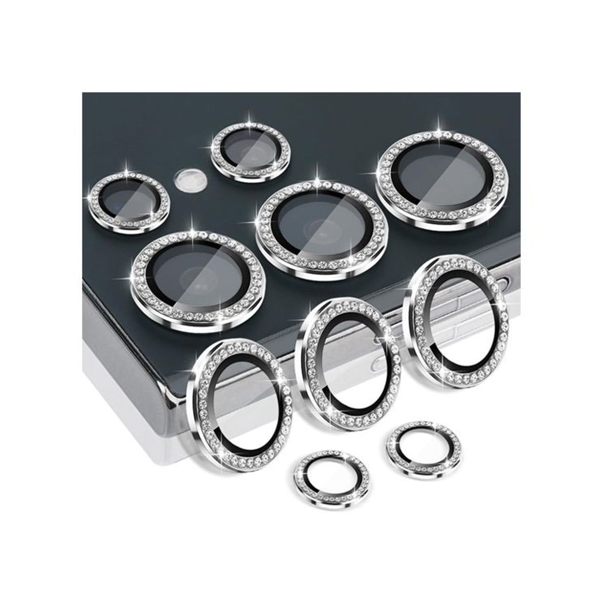 GENERICO - Protector de Lente para Samsung S24 Ultra Diamante Silver
