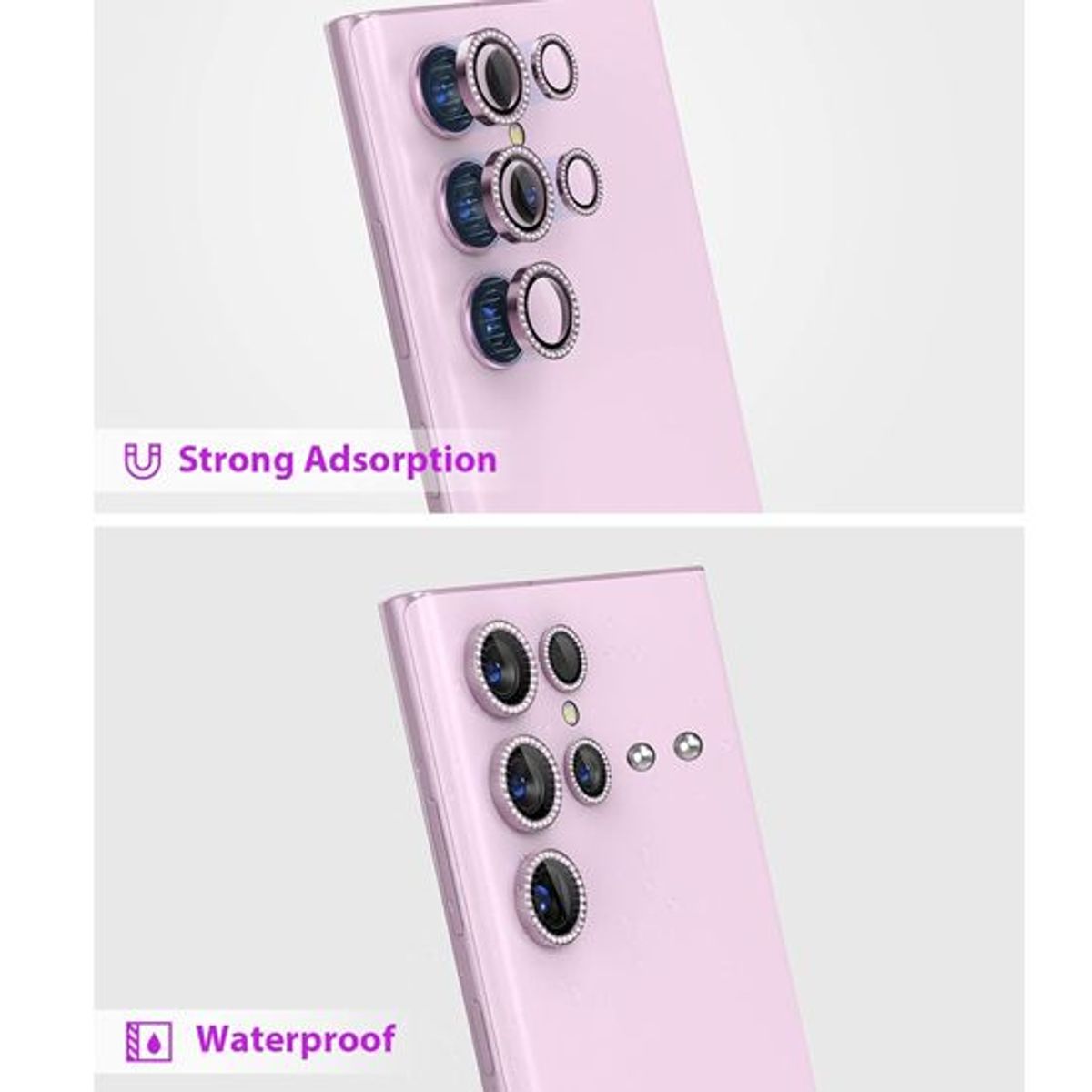 GENERICO - Protector de Lente para Samsung S24 Ultra Diamante Pink
