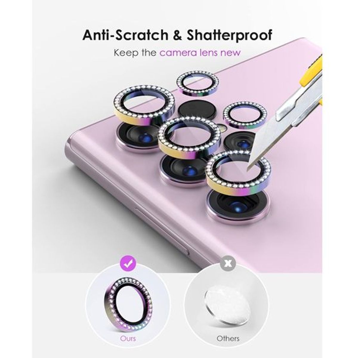 GENERICO - Protector de Lente para Samsung S24 Ultra Diamante Colorful