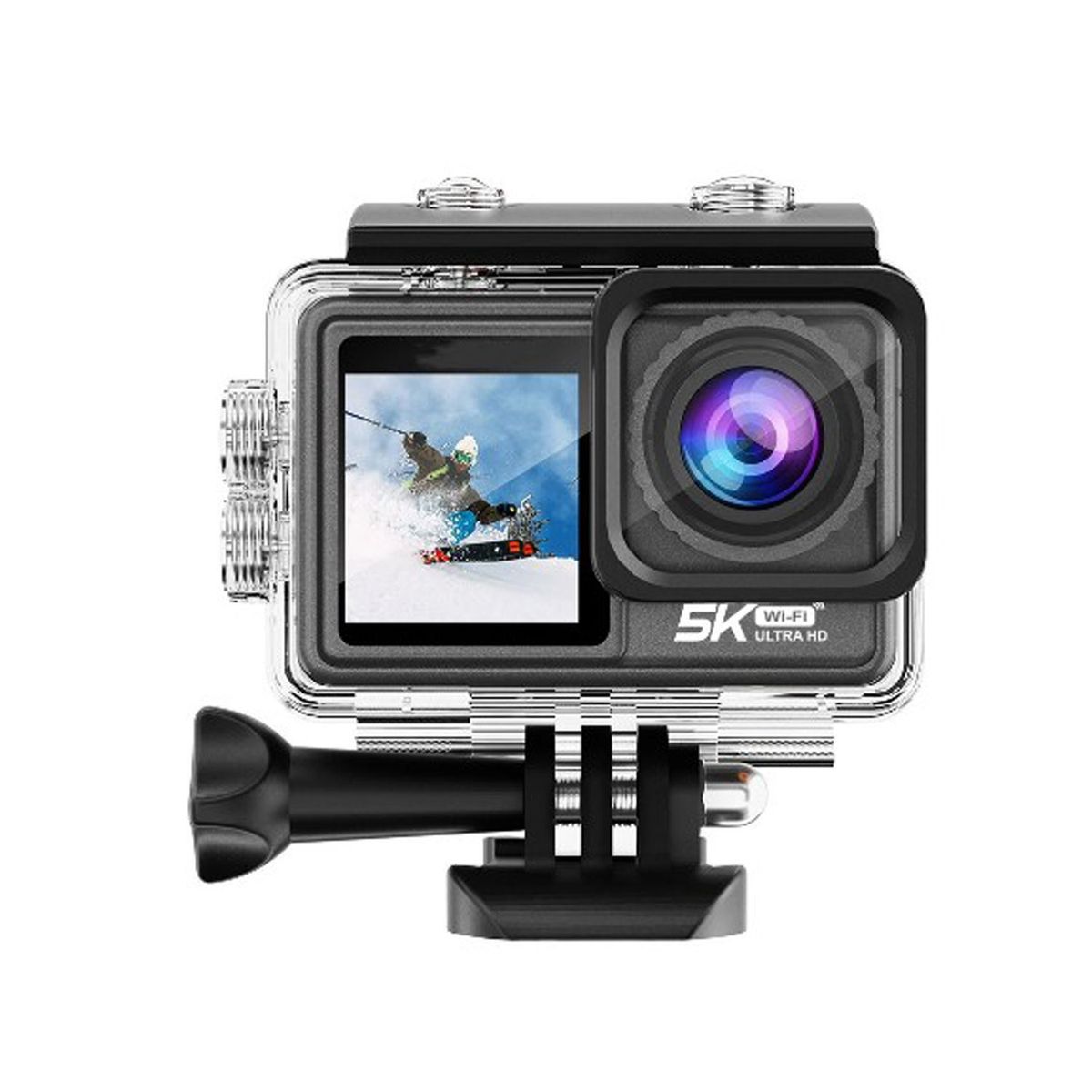 AUSEK LIMITED - Camara de Accion Ausek ultra HD AT-S81TR 5k 30fps DualScreen Wifi 24MP