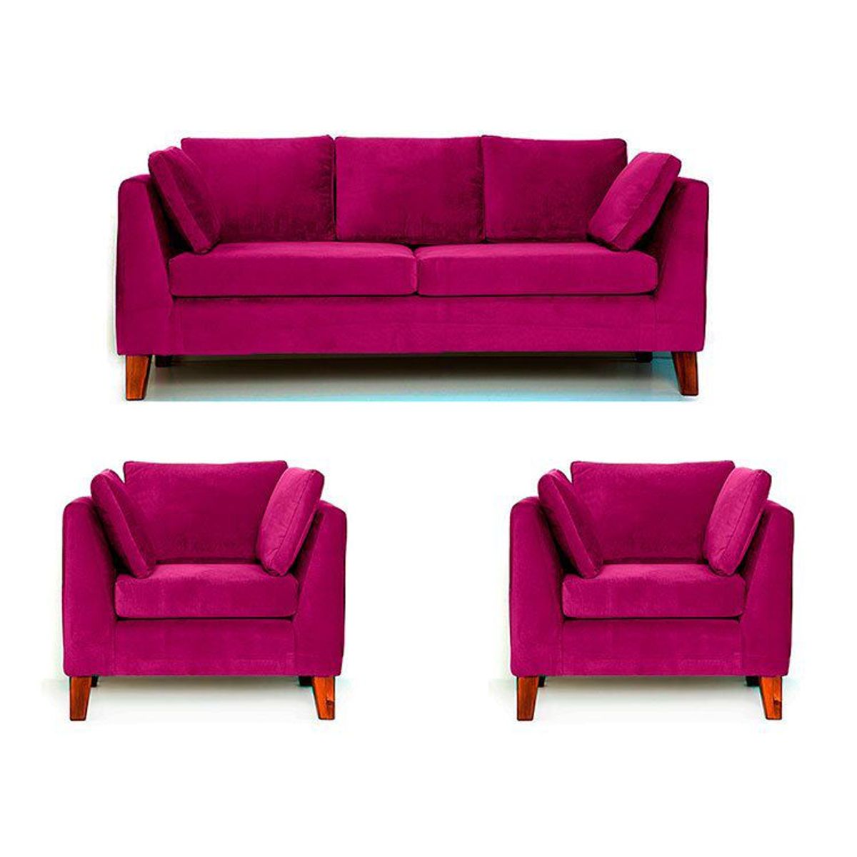 HOME PREMIUM - Juego de Sala 3 1 1 Meilyn Fucsia