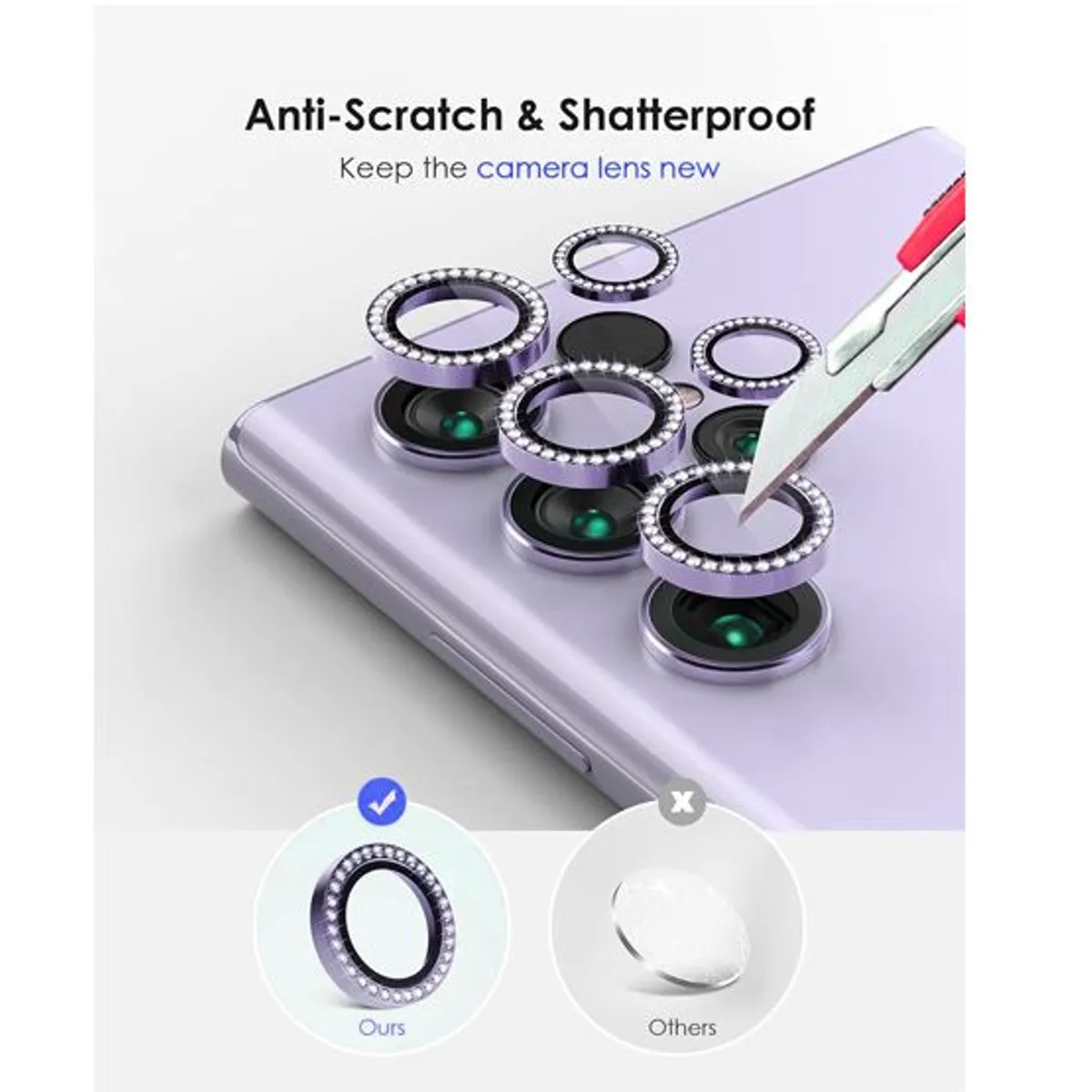 GENERICO - Protector de Lente para Samsung S24 Ultra Diamante Purple