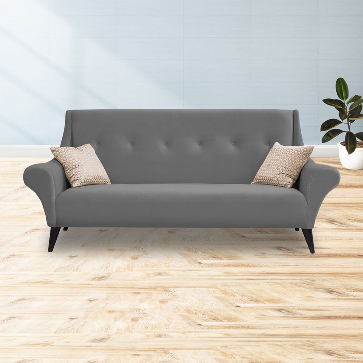 HOME PREMIUM - Sofa 2 Cuerpos Prince Gris