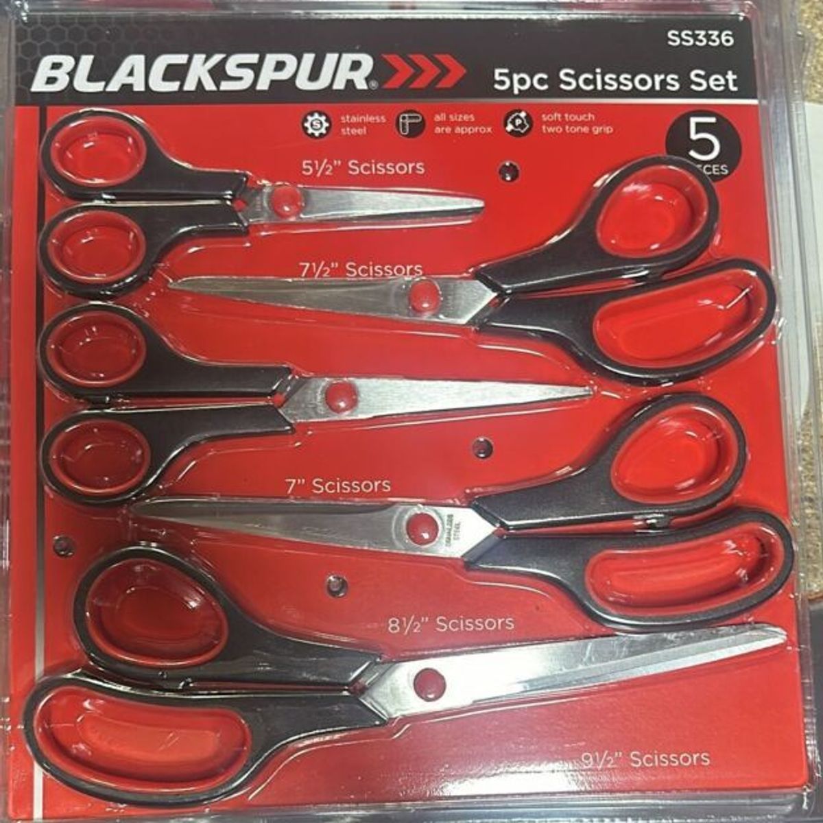 GENERICO - TIJERAS ACERO INOXIDABLE  SET DE  5