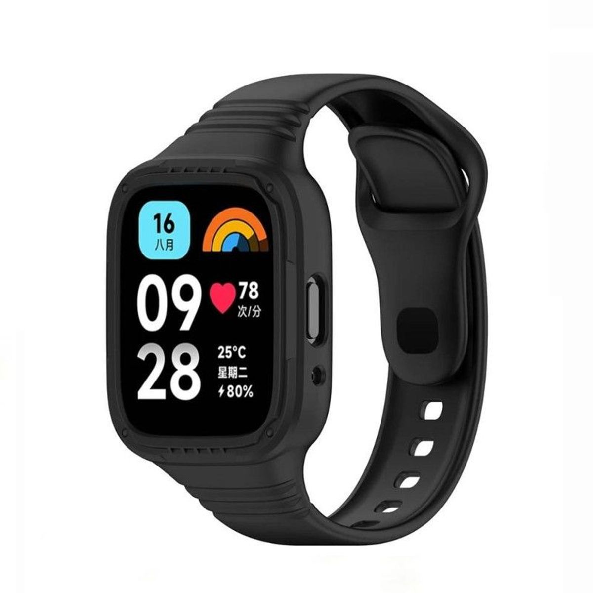 GENERICO - Correa y Case Armor Compatible Para Watch 3 Active - Negro