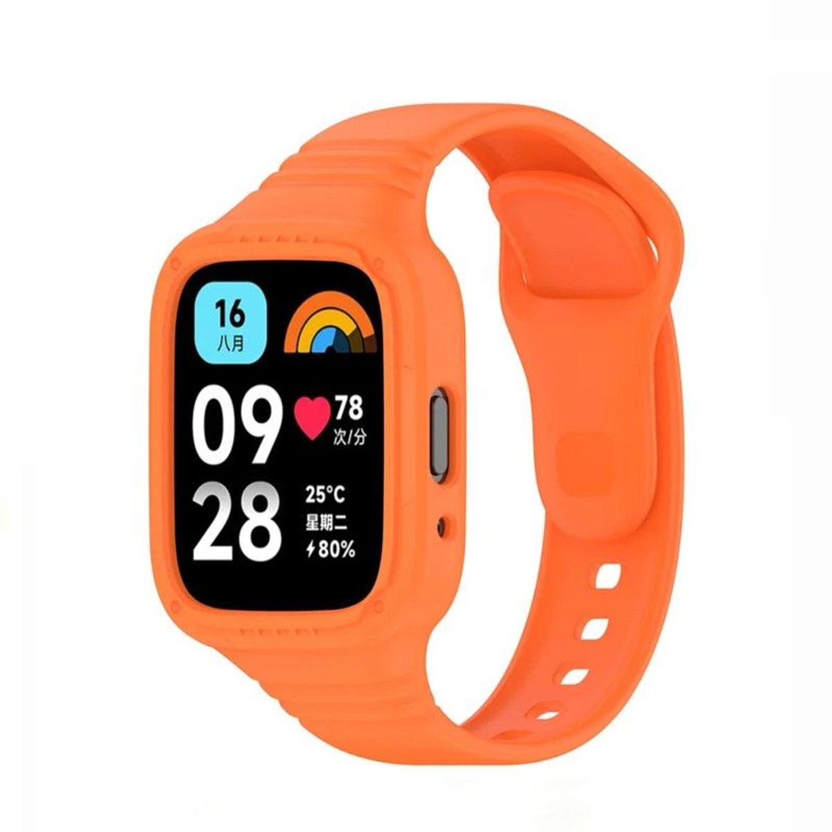 GENERICO - Correa y Case Armor Compatible Para Watch 3 Active - Naranja