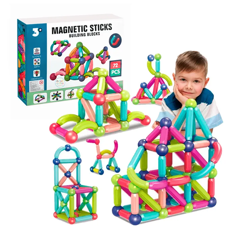 GENERICO - 72 Piezas De Bloques Magneticos Construccion Creativa Niños