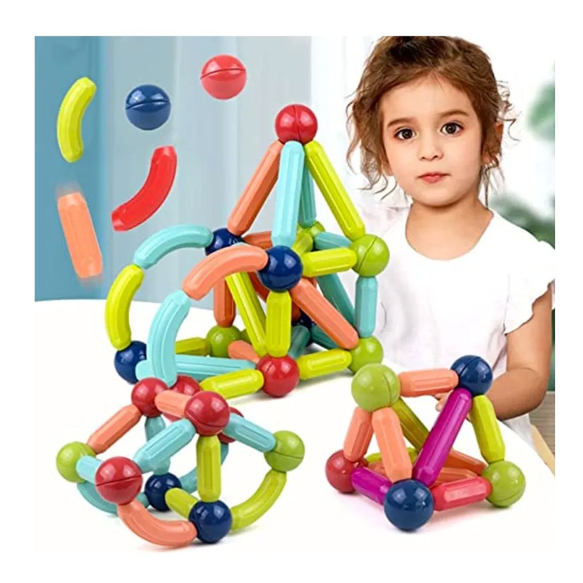 GENERICO - Bloques Magneticos De Construccion128 piezas Multiformas