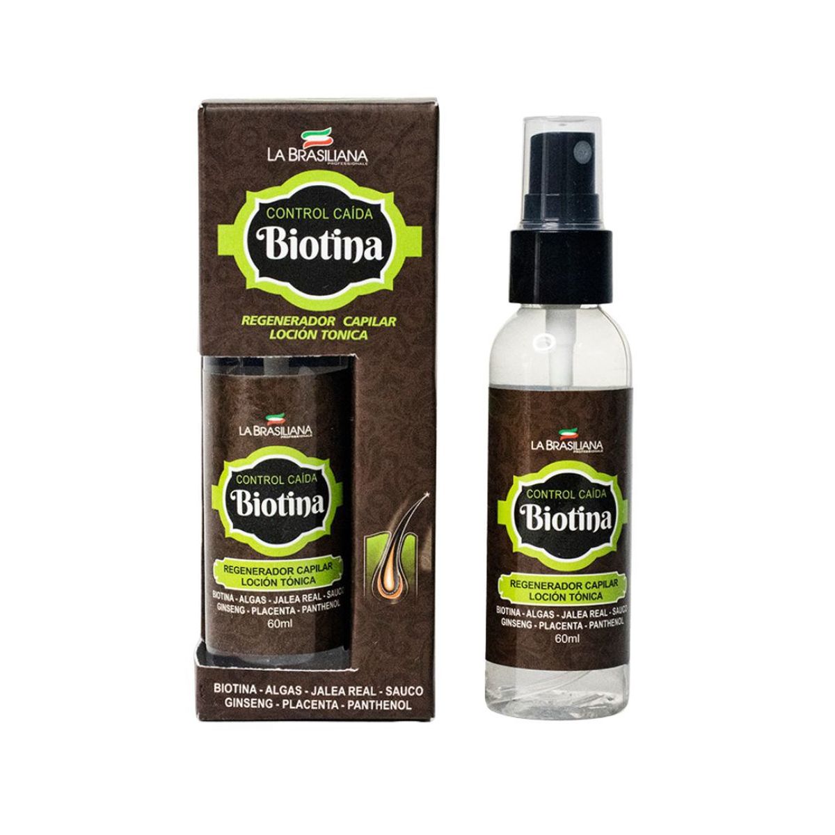 LA BRASILIANA - Tónico Regenerador Capilar Biotina La Brasiliana 60 Ml