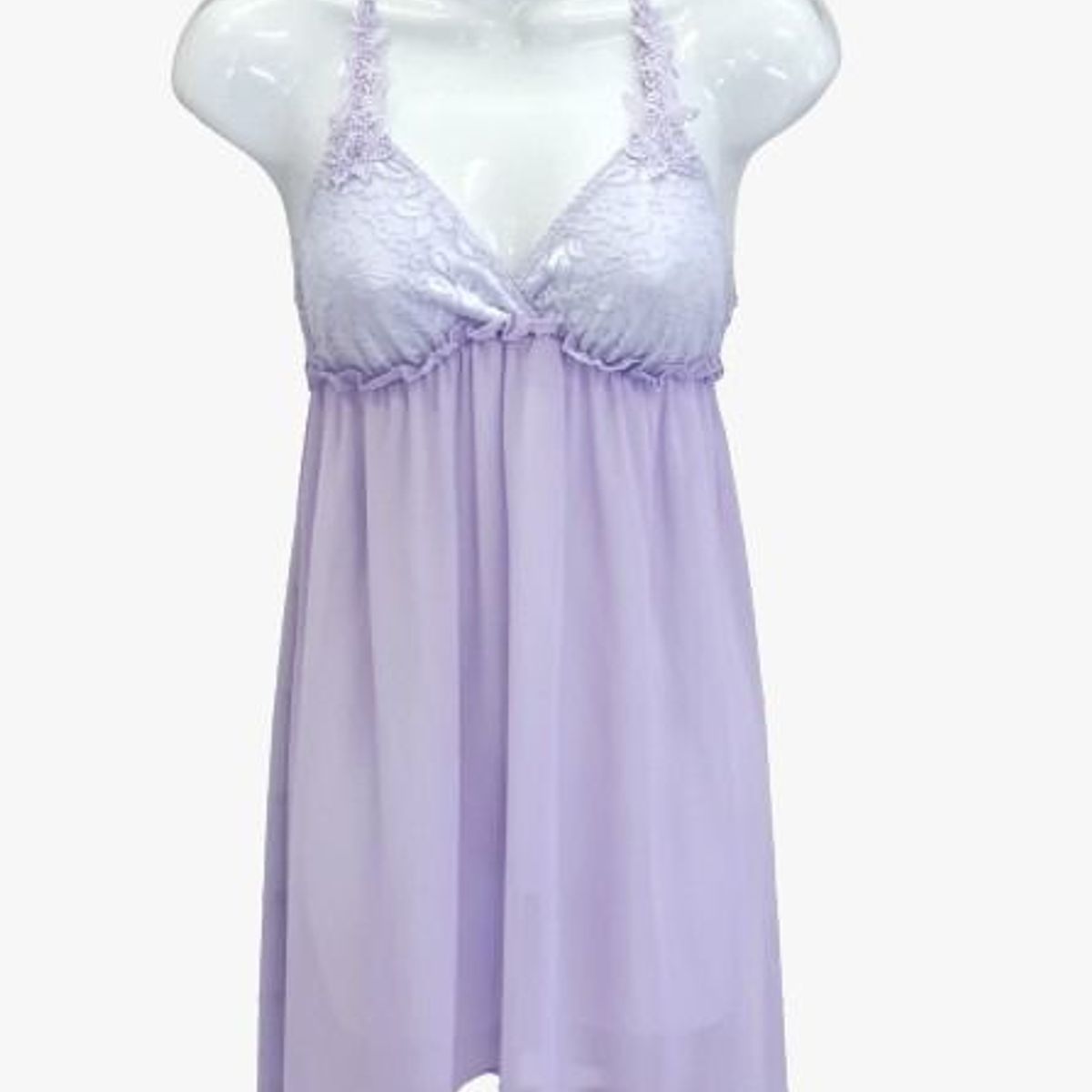 GENERICO - Baby doll THUL  ENCAJE color  LILA  SIN  Copa  Talla S M De Alcoba