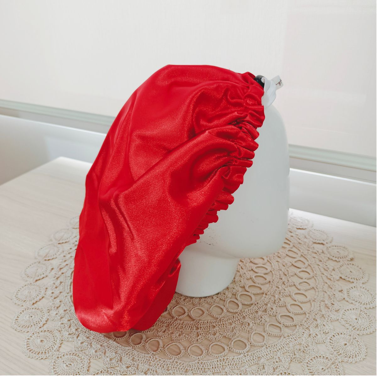 GENERICO - Gorro Antifrizz en Satín para Dormir - Color Rojo