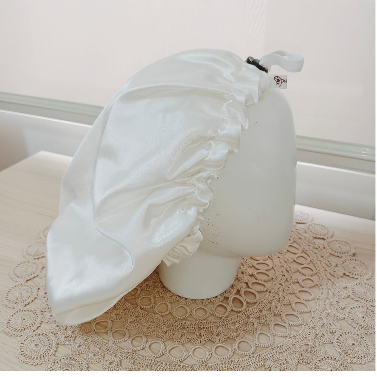 GENERICO - Gorro Antifrizz en Satín para Dormir - Color Ivory