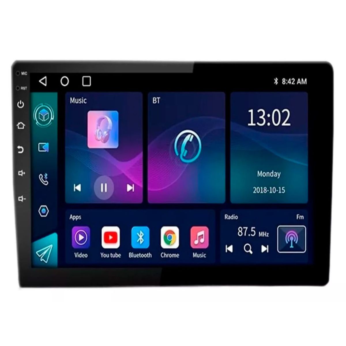 GENERICO - AutoRadio Android Pantalla Táctil Radio Bluetooth Carro Con Wifi HD