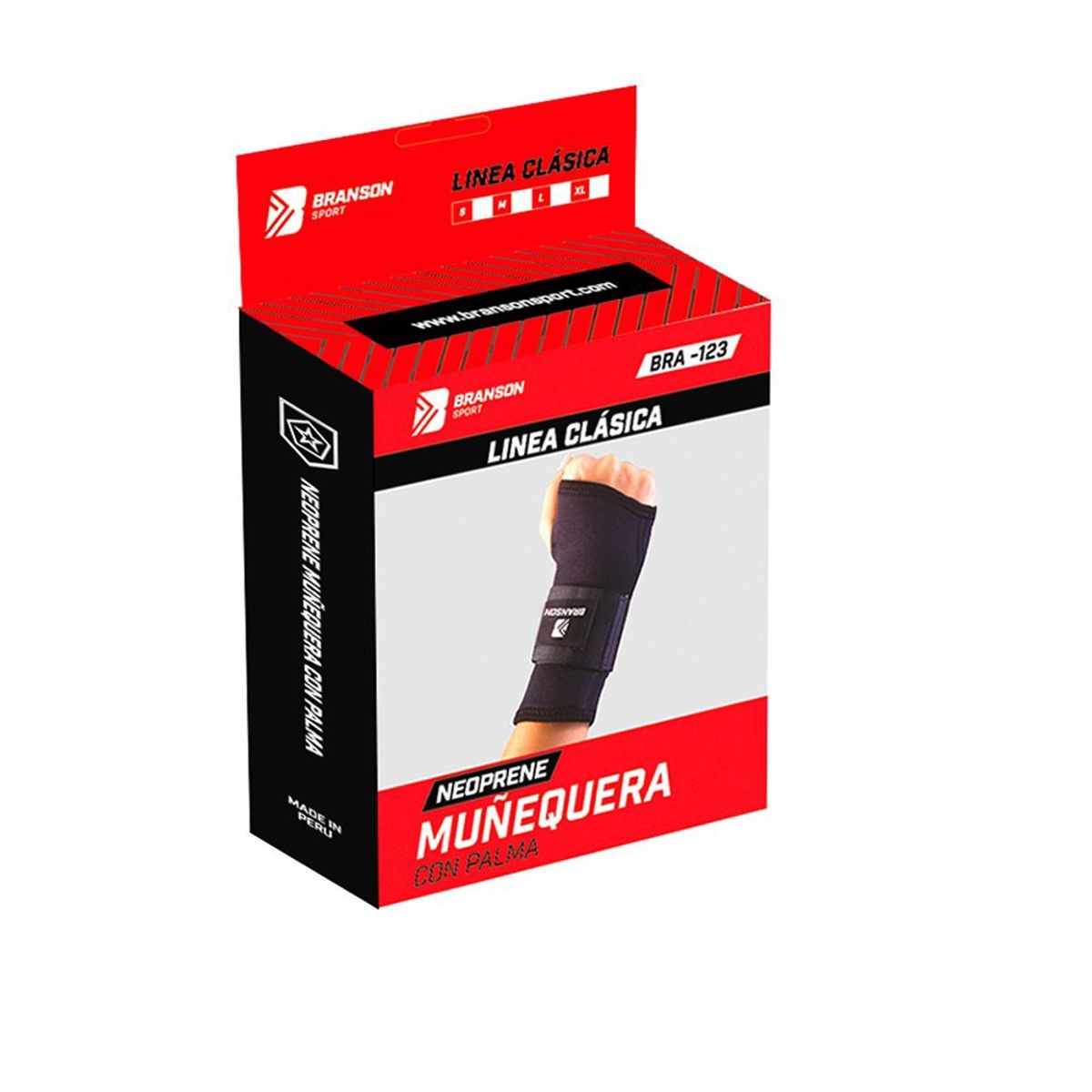 BRANSON - Muñequera con palma Branson negro Talla M