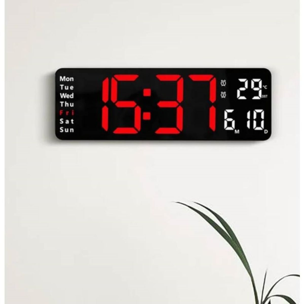 GENERICO - Reloj de Pared Digital Led con Control Remoto