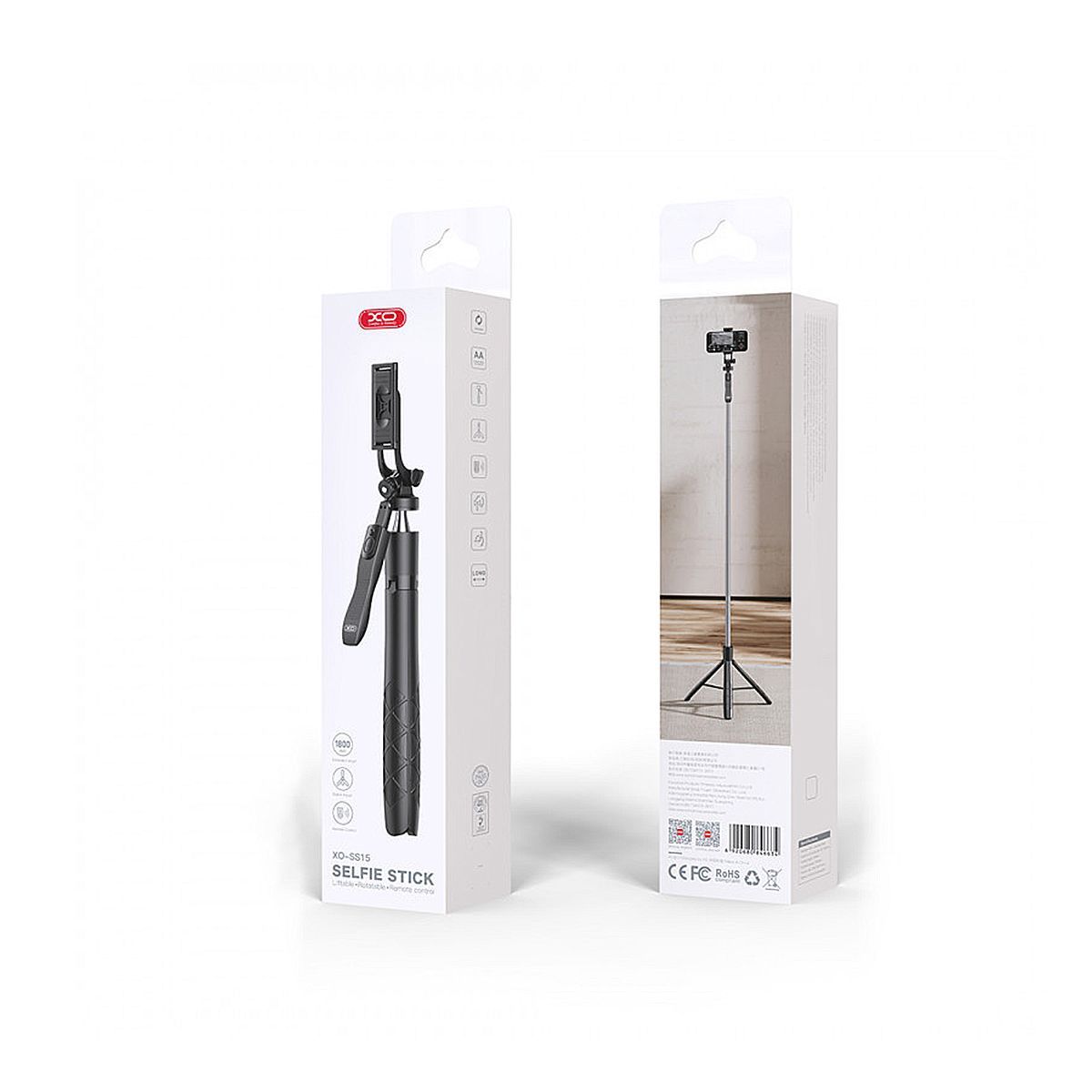 XO SIMPLE IS BEAUTY - STICK  SELFIE TRIPODE XO-SS15 180CM ALTURA CONTROL REMOTO ROTABLE NEGR