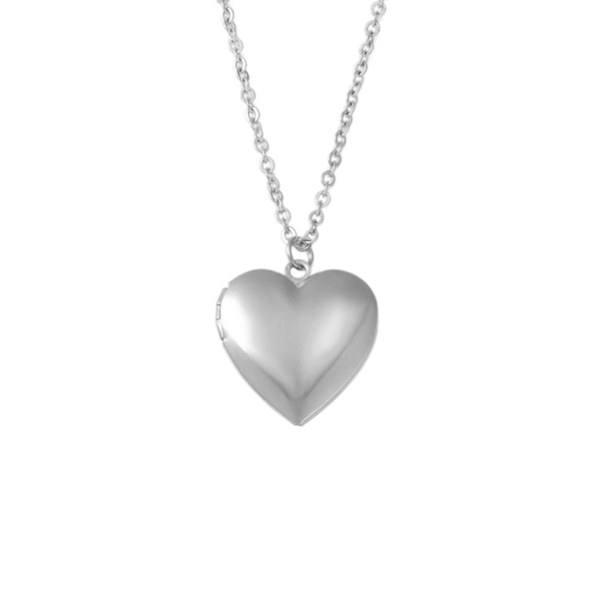 GENERICO - Collar Relicario Corazón de Acero inoxidable