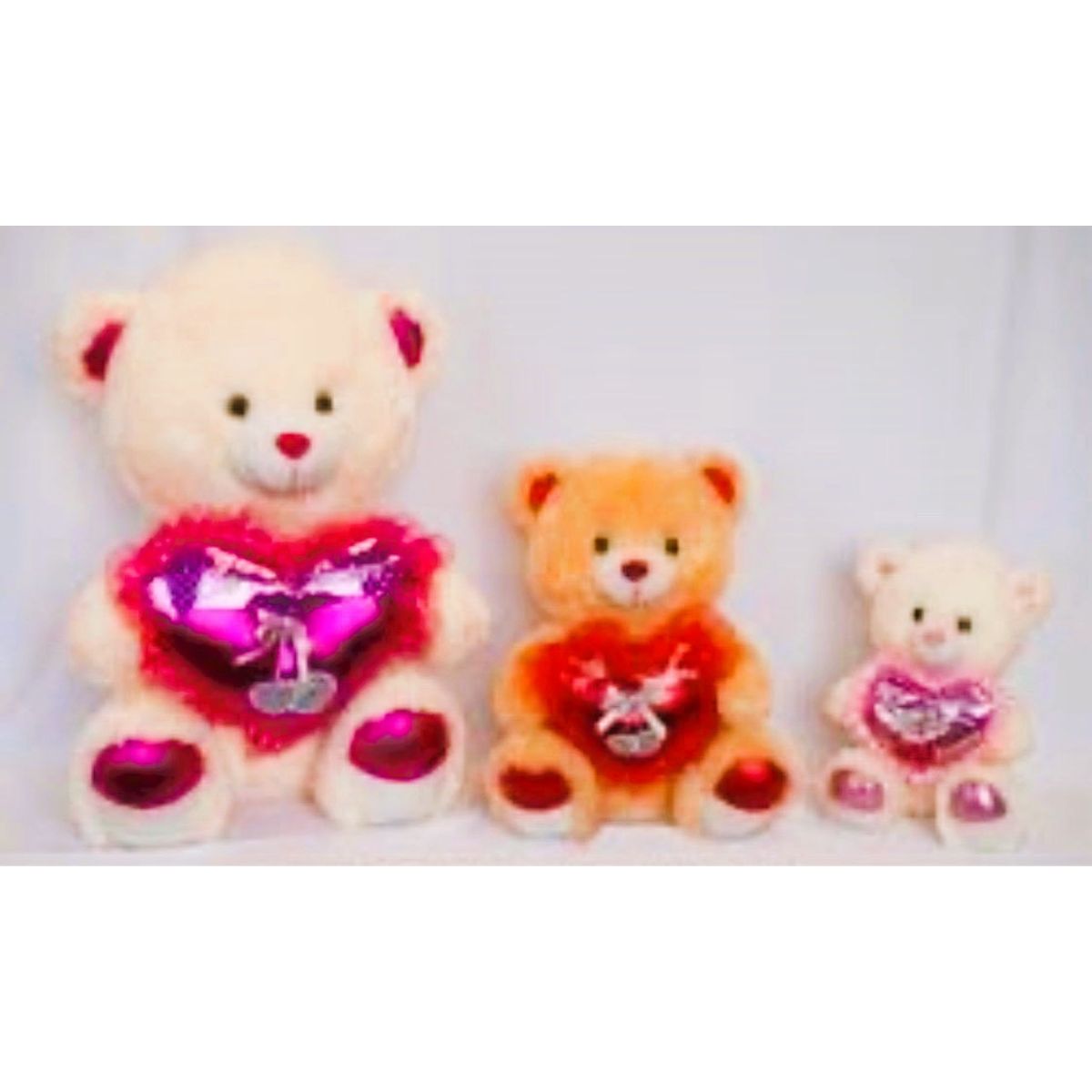 GENERICO - Peluche Oso CON CORAZON Y PATA PLATEADA MUSICAL