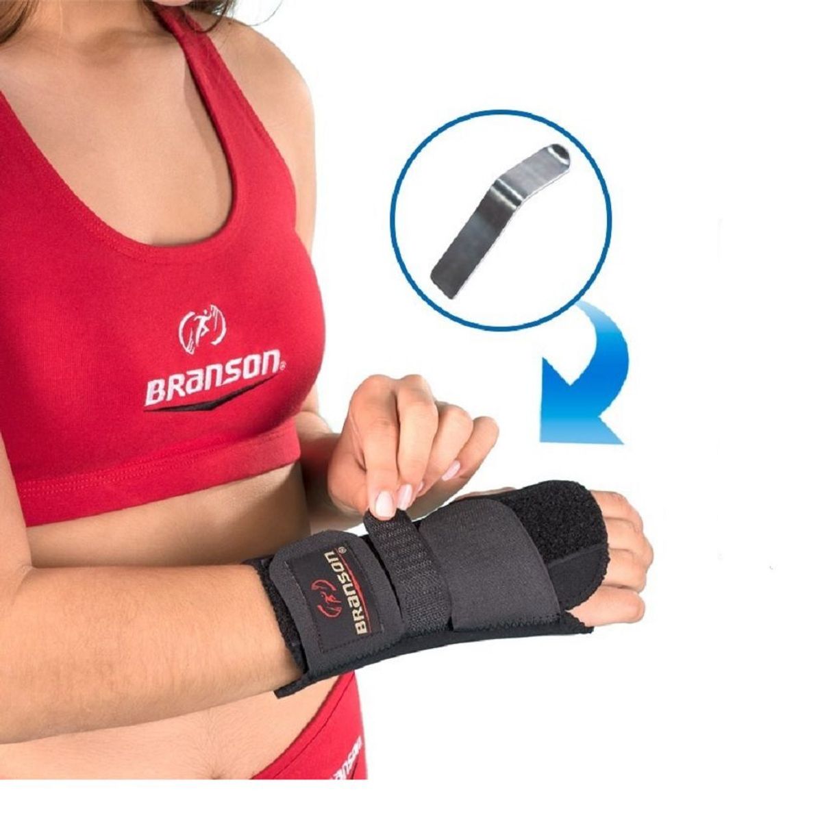 BRANSON - Muñequera bilateral Branson negro Talla S