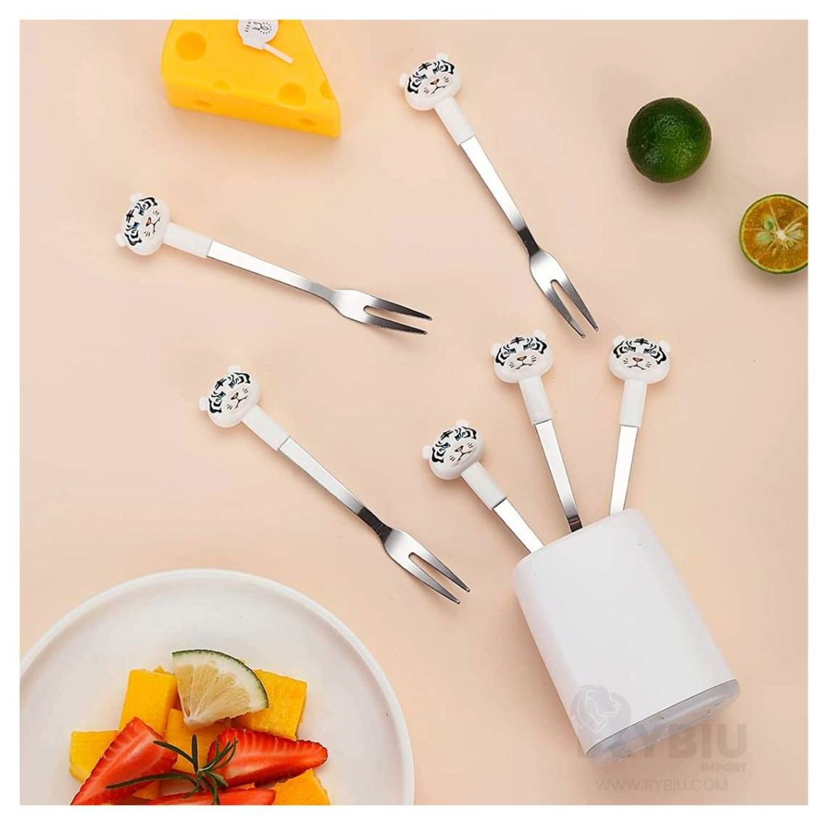 Mini Tenedores Blanco para Frutas, marca GENERICO - Foto 2