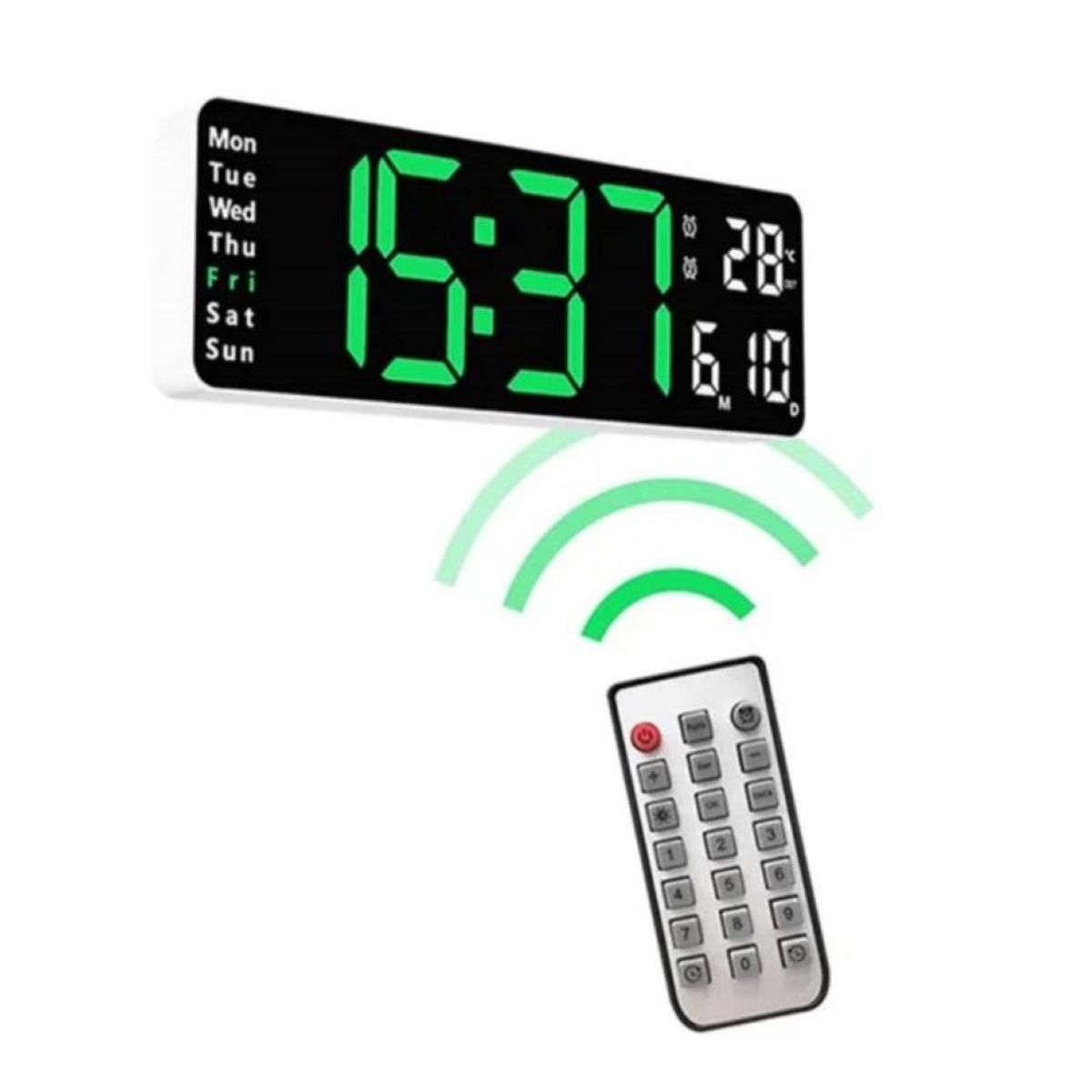 GENERICO - Reloj de Pared Digital Led con Control Remoto