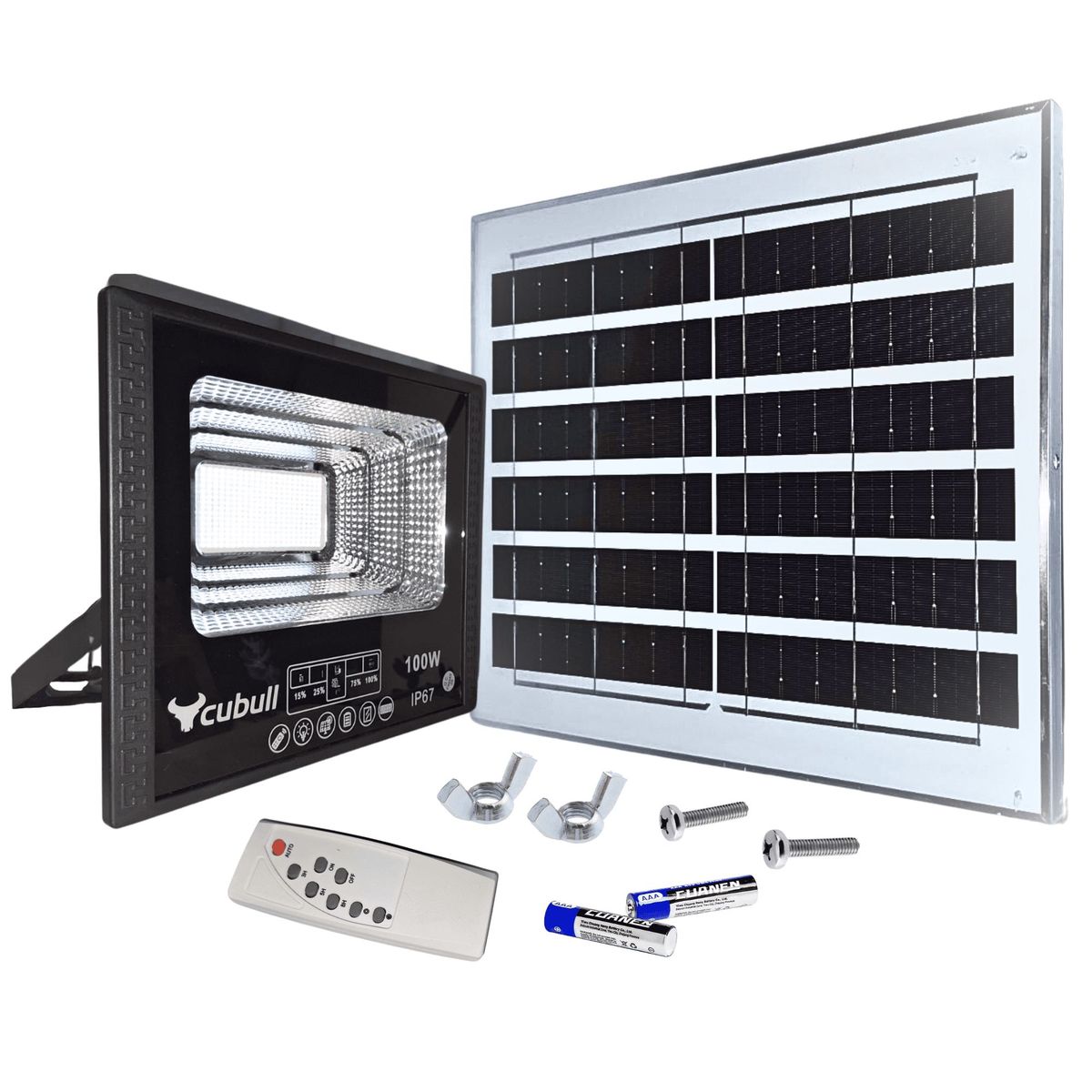 CUBULL - Reflector LED 100w con panel solar Cubull