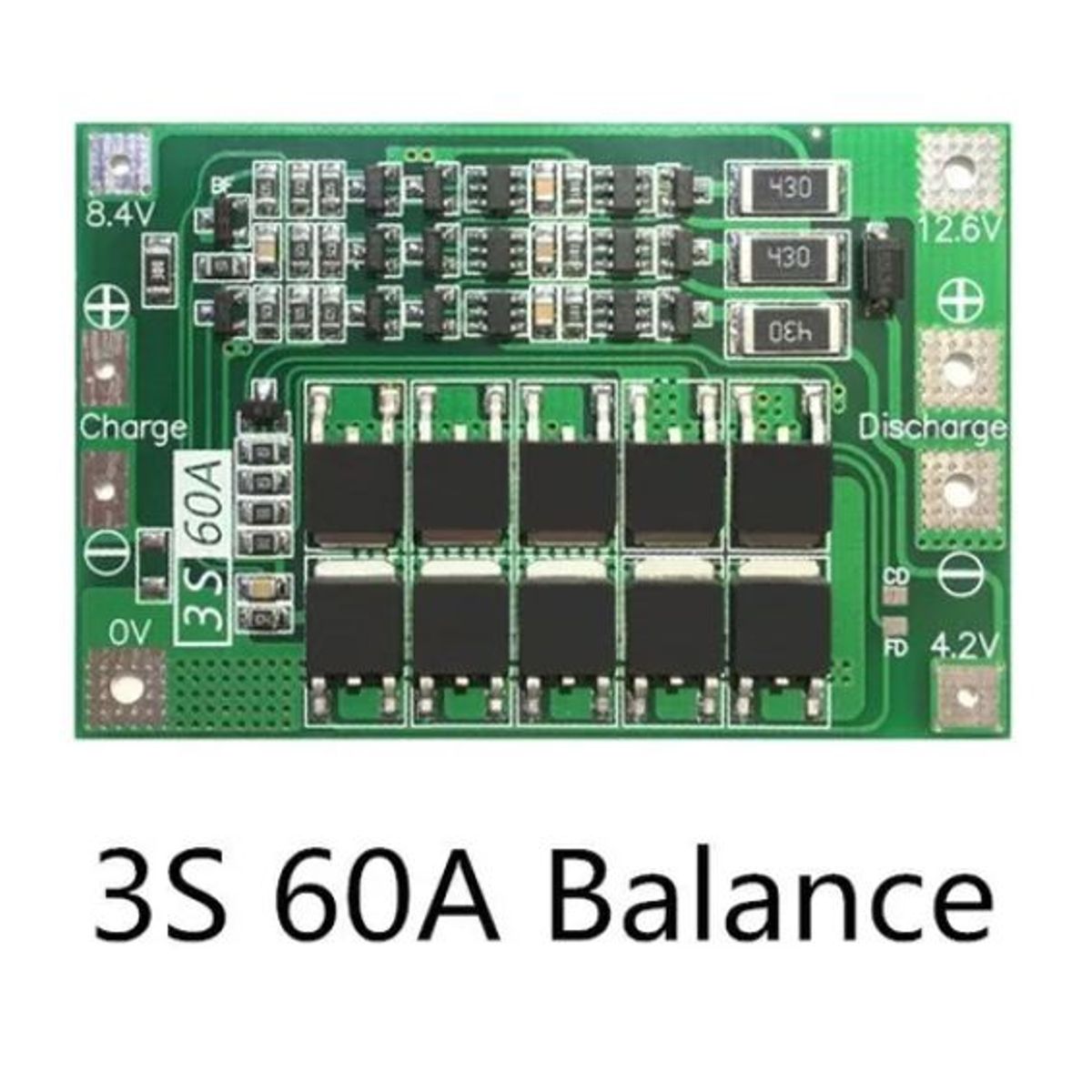 GENERICO - Circuito de Proteccion BMS 3S 12V 60A Para Li-ion